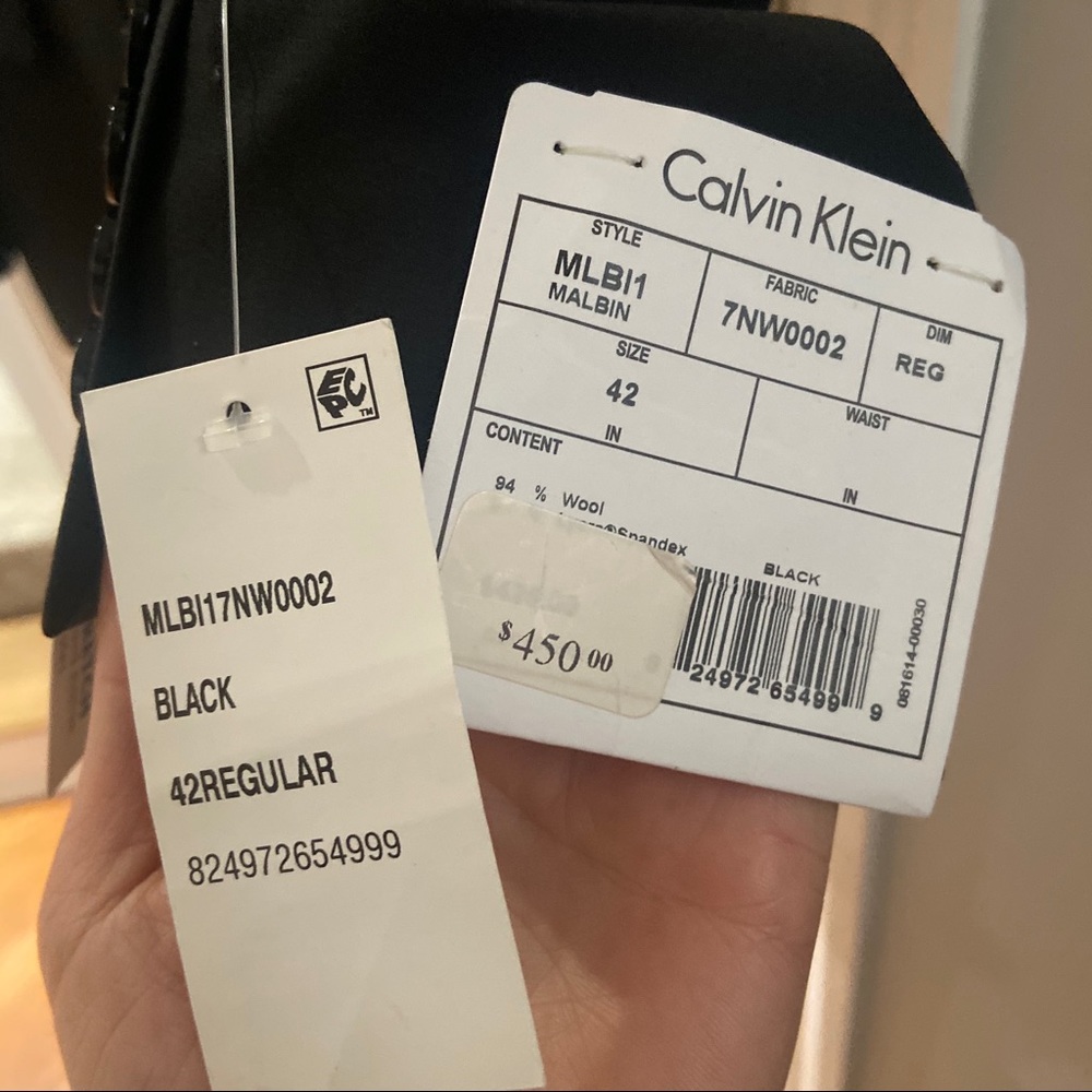 NWT Calvin Klein Infinite Stretch Black Men's Suit Jacket Separates 42R - Picture 4 of 13